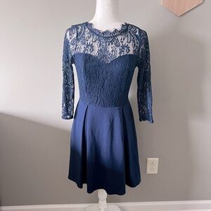 FRANCESCA’S navy blue lace mini dress size M